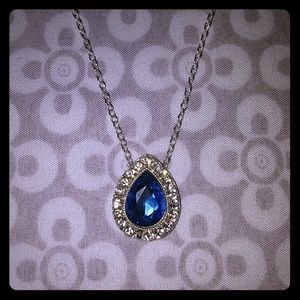 Blue Crystal Pendant Necklace